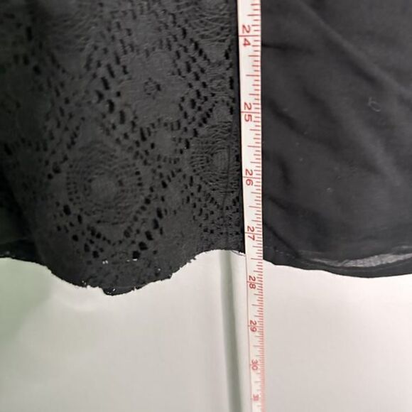 Flying Tomato Aztec Southwest Embroidered Dress M Black Crochet Boho Bell - Picture 7 of 10